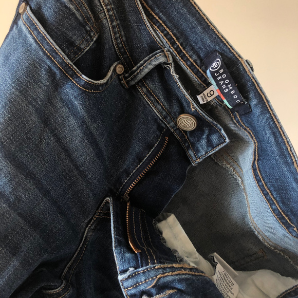 embroidered step hem skinny stretch jeans - Picture 2 of 2